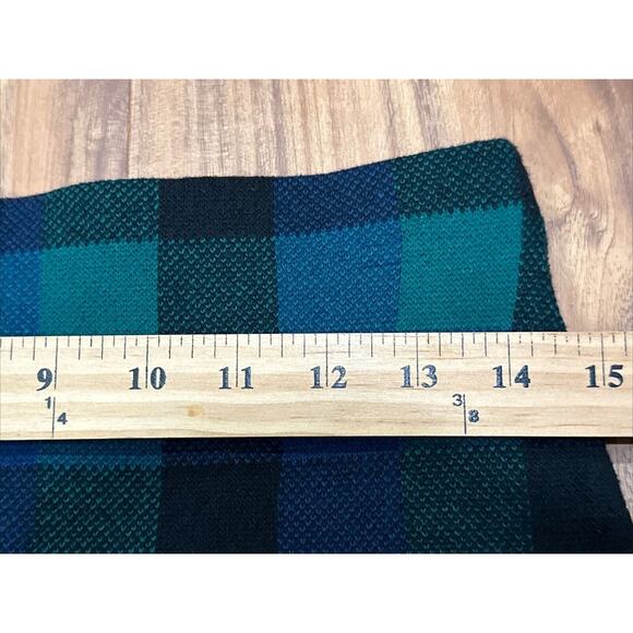 Chaps Green Blue Tartan Plaid Knit Pencil Straight Skirt Size Large New w/Tags - Picture 3 of 4